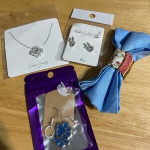 Silver Necklace with Blue Pendant